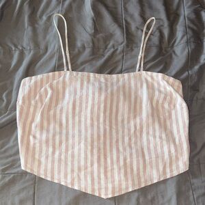 Pink and White Striped Tank Top